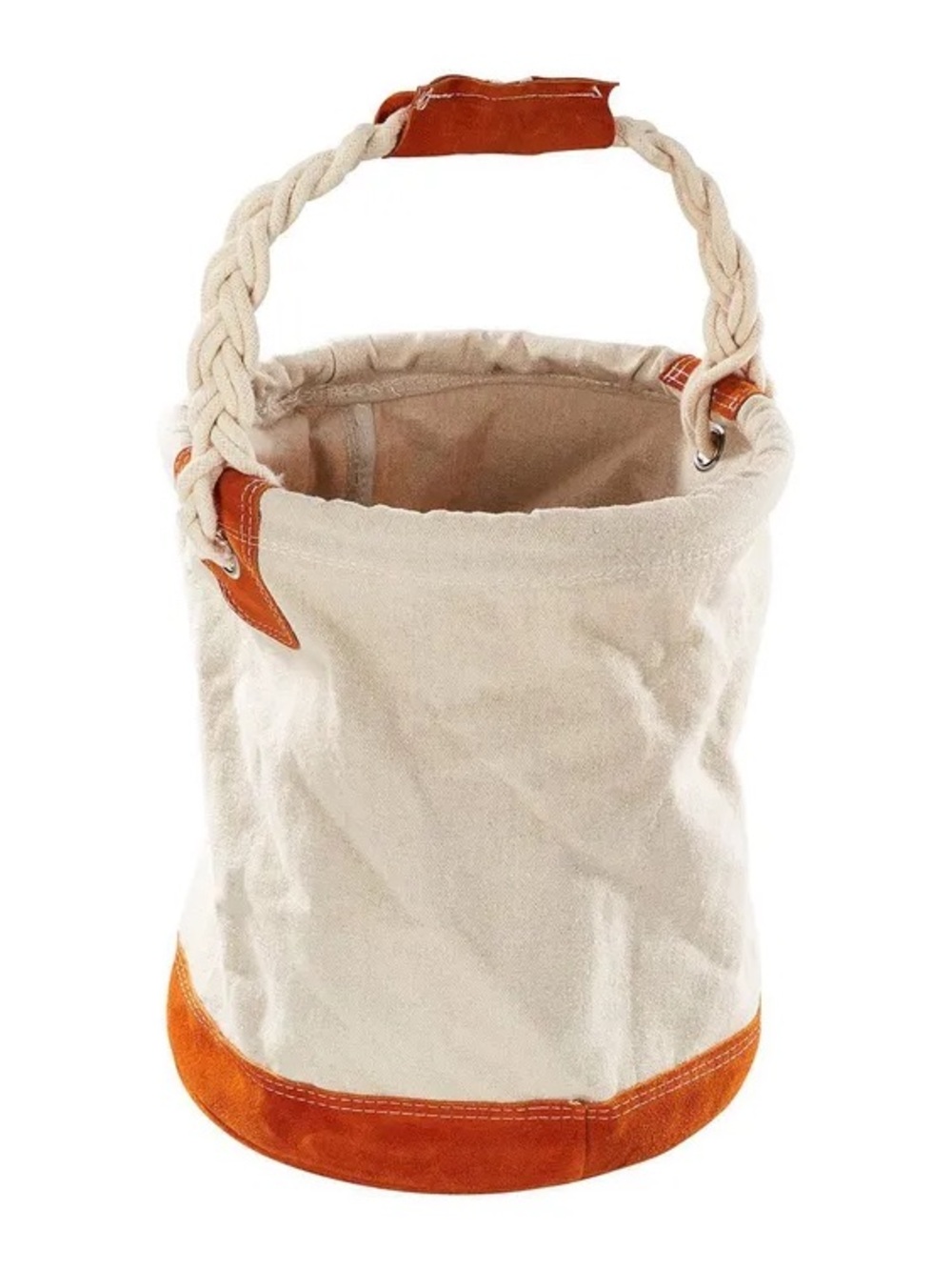 NWT Heavy Duty Canvas Tote Pockets Leather Bottom, Handle Grip 33 lb Capacity